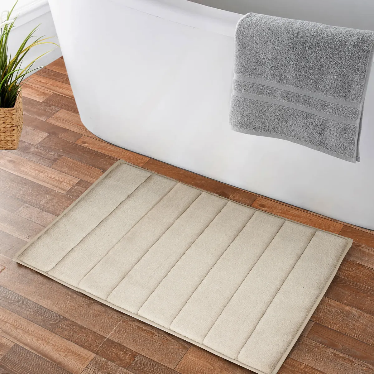 NAUTICA - Alfombra de baño Nautica Home 40x60cm coralina ultra suave marfil