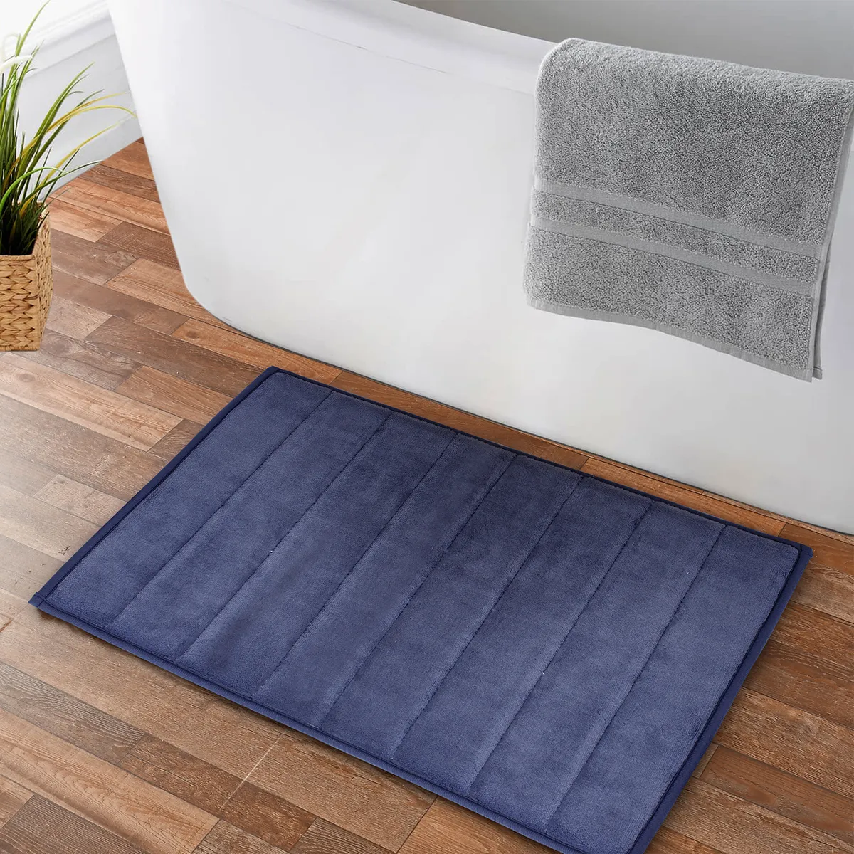 NAUTICA - Alfombra de baño Nautica Home 40x60cm coralina ultra suave azul