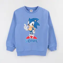 SONIC - Polerón Cerrado Niño Azul Personaje Grande