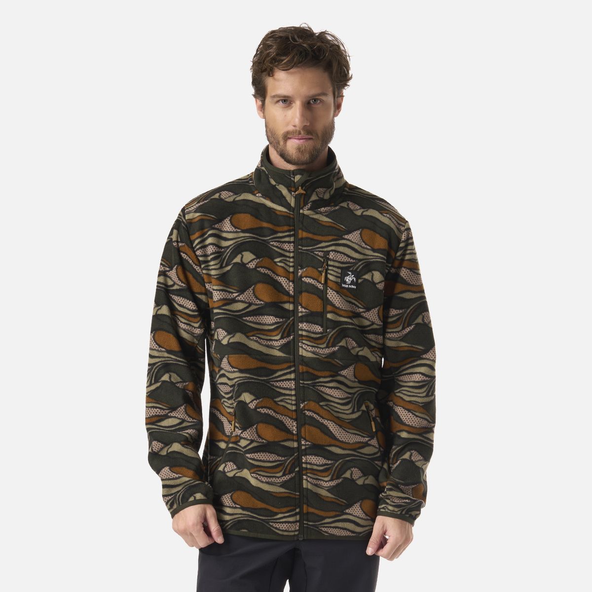 HAKA HONU - Polar Hombre Tokerau Pro Print Verde Militar Haka Honu