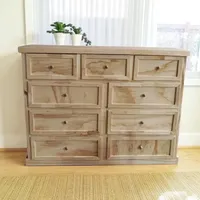 Comoda de madera NATURAL lacada 9 cajones ( rieles telescópicos ) MGR MUEBLES