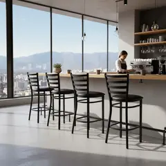 BCASUAL - Taburete de Bar Profesional Manhattan - Uso Comercial y Alto Tráfico