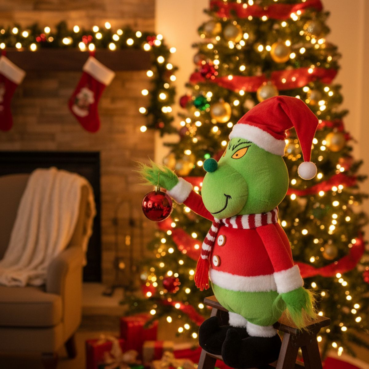 GENERICO - Muñeco Navidad Grinch 35cm