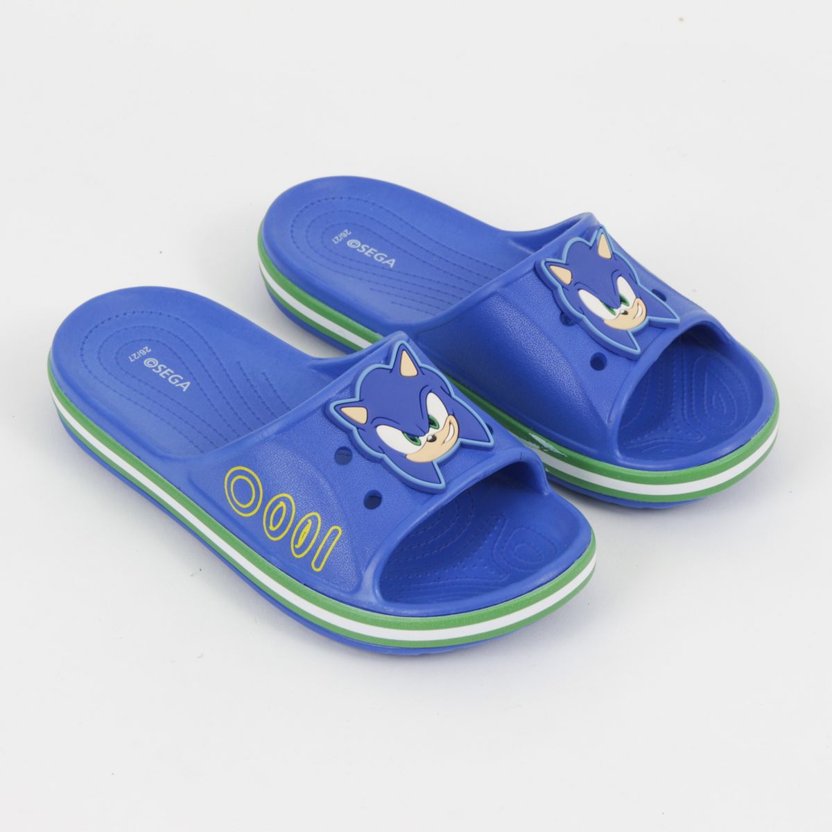 SONIC - Sandalia Slide Niño Azul Rings Sonic