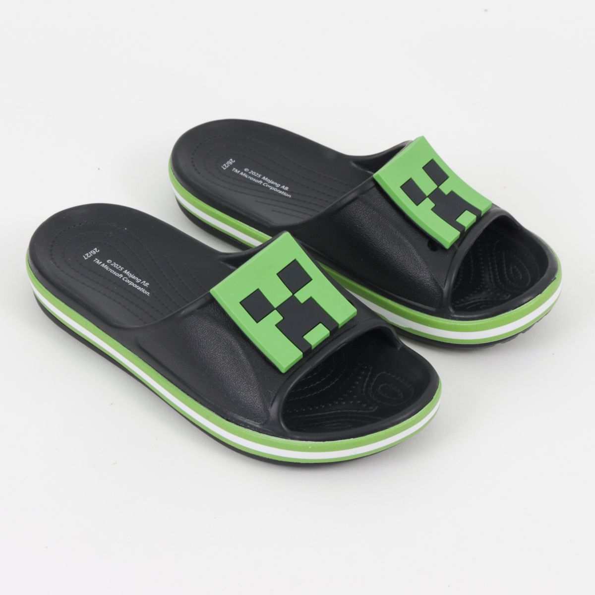 MINECRAFT - Sandalia Slide Niño Negro Creeper Minecraft
