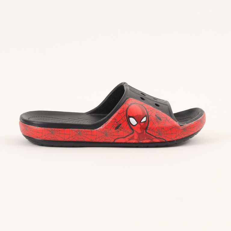 Sandalia Slide Niño Negro Telaraña Spiderman