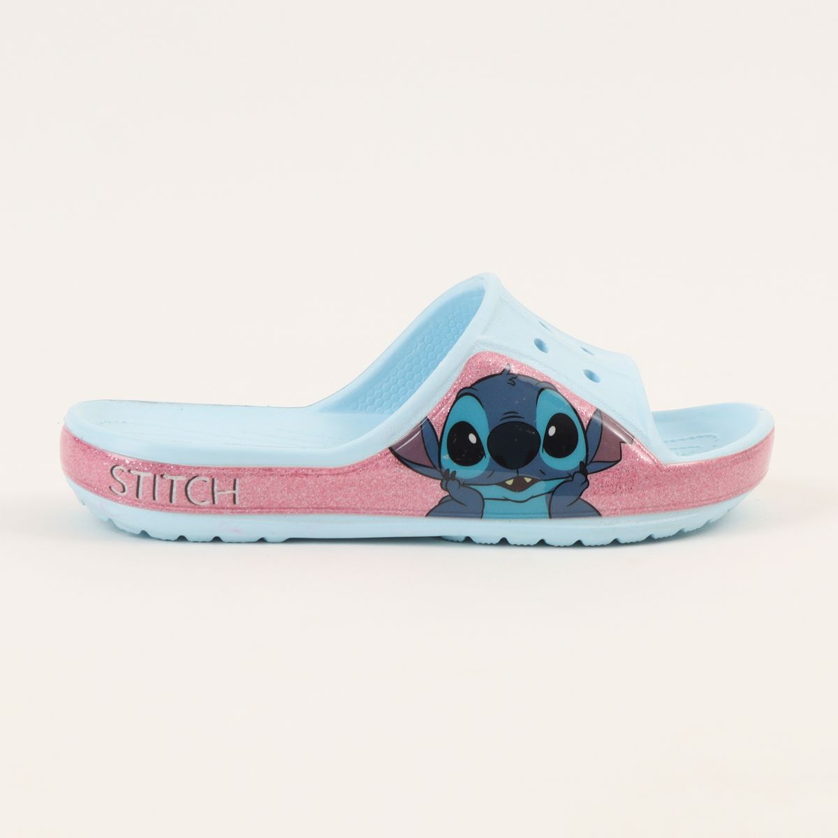 DISNEY - Sandalia Slide Niña Celeste Carita Lilo & Stitch Disney