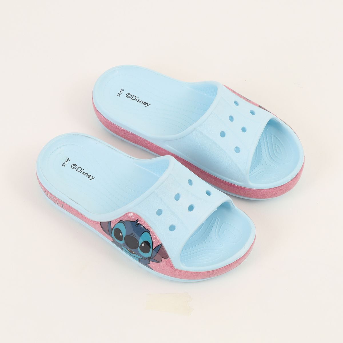 DISNEY - Sandalia Slide Niña Celeste Carita Lilo & Stitch Disney