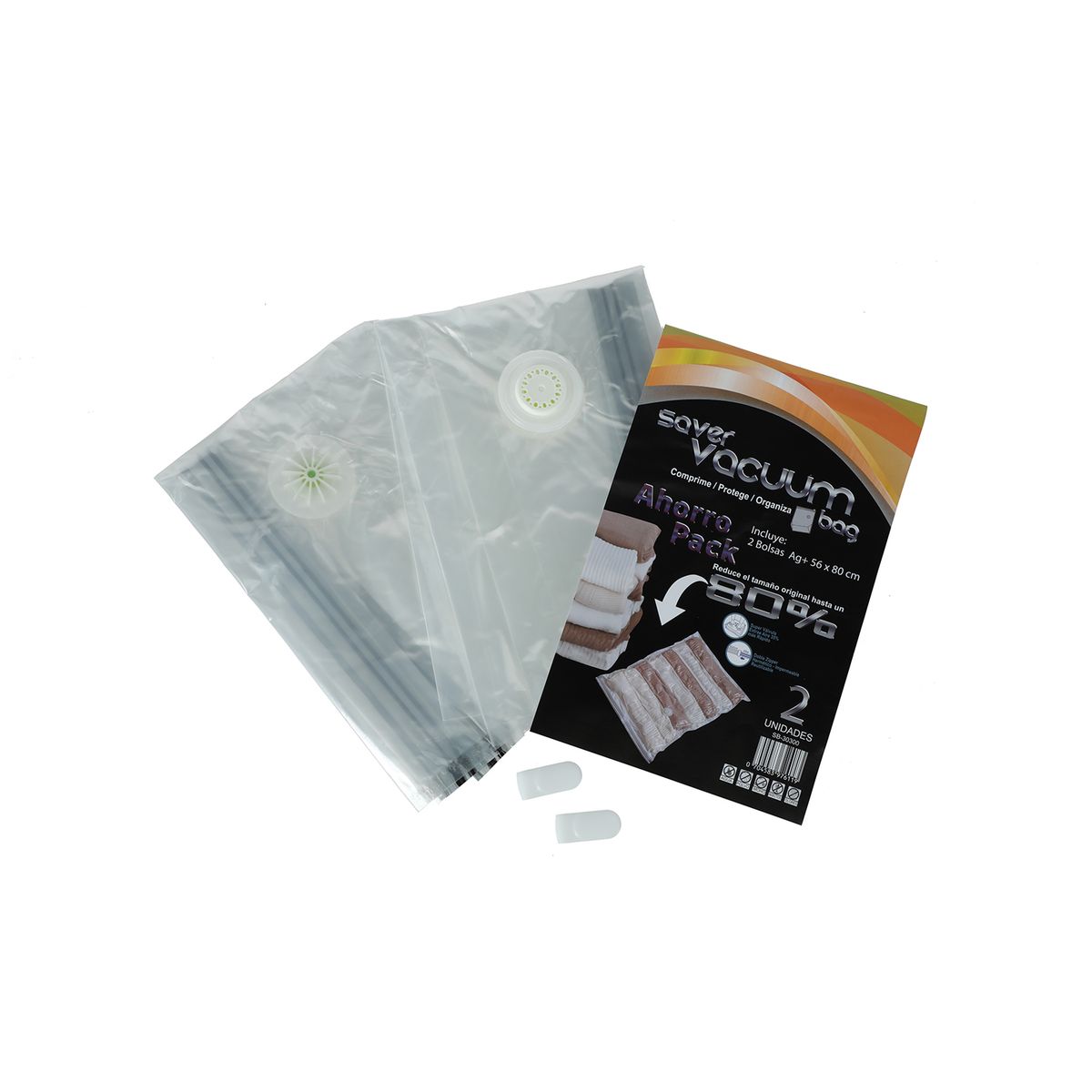 SAVER VACUUM BAG - Pack Ahorro 8 Bolsas Ahorra Espacio SVB Ag+ 56 x 80 cm