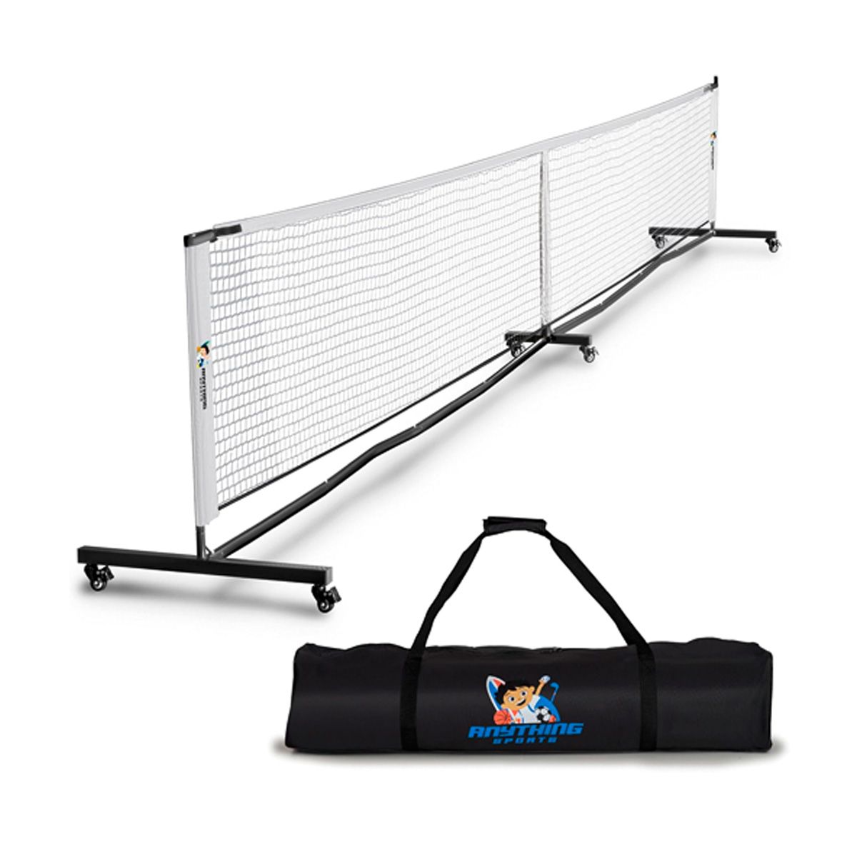 GENERICO - Red Portátil De Pickleball Tenis 6,7 X 0,91 Mt 6 Ruedas Negro