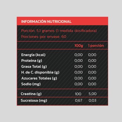 Imagen 2 del producto CREATINA MONOHIDRATADA Y MICRONIZADA 308GR MANGO -