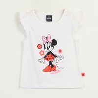 Polera Sin Manga Niña Blanco Personaje Minnie