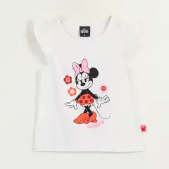 DISNEY - Polera Sin Manga Niña Blanco Personaje Minnie