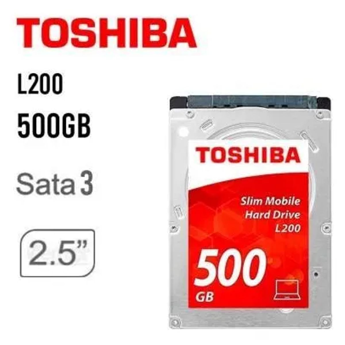 TOSHIBA - Disco Duro Toshiba L200 500gb 2.5 Seminuevo pc-consola-nvr Plateado