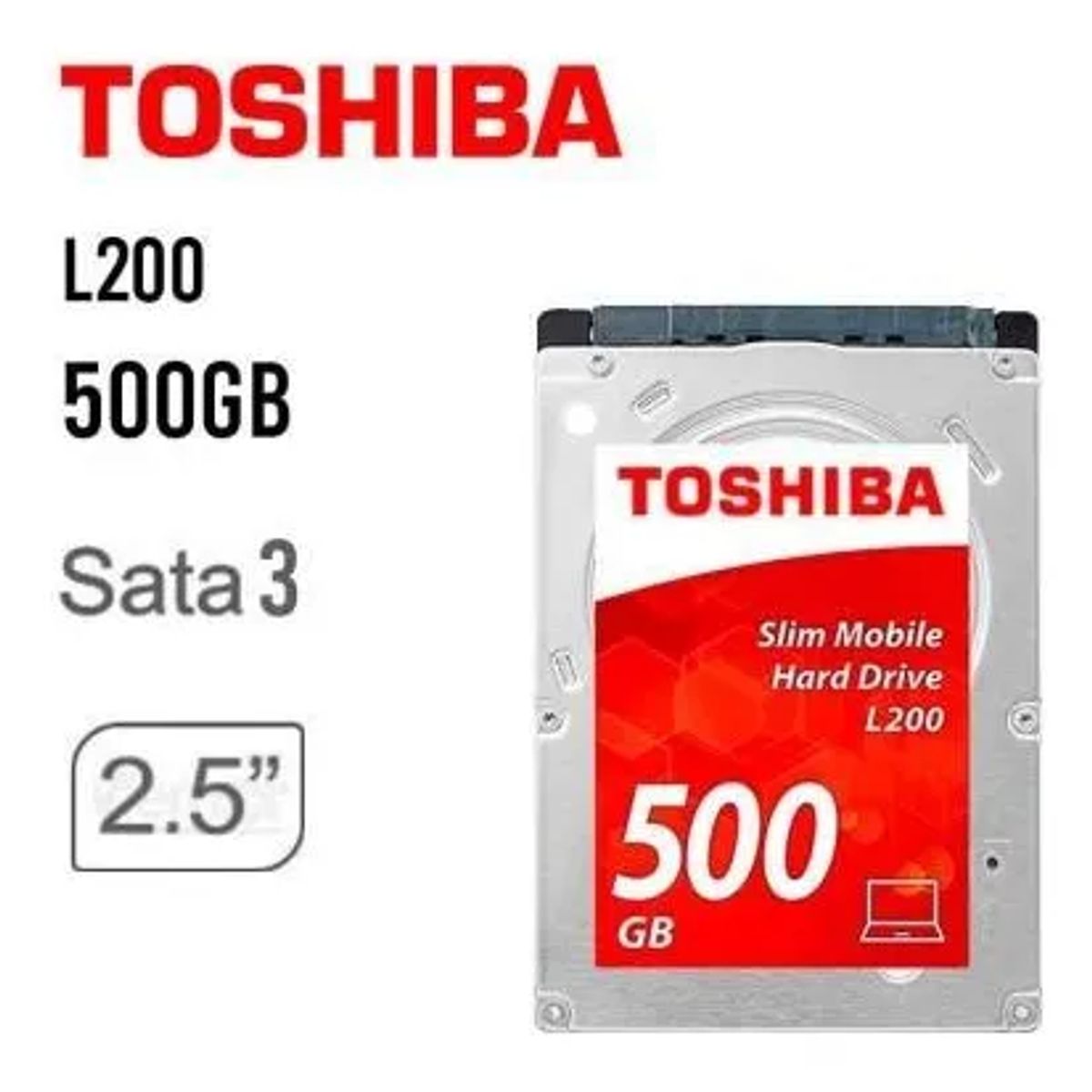 TOSHIBA - Disco Duro Toshiba L200 500gb 2.5 Seminuevo pc-consola-nvr Plateado