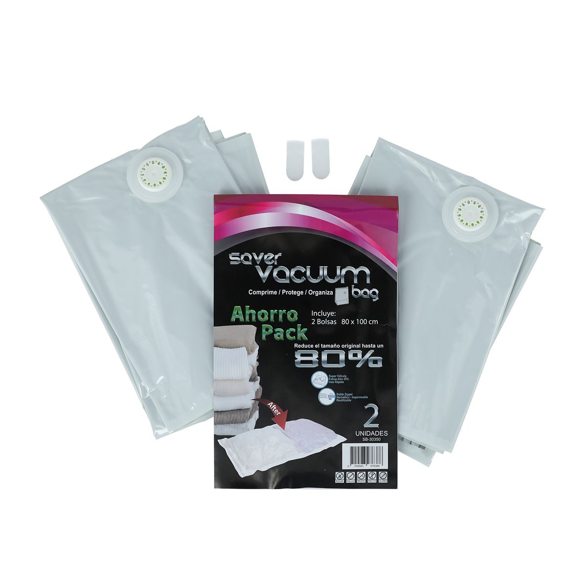 SAVER VACUUM BAG - Pack 6 Bolsas Ahorra Espacio SVB 80 x 100 cm