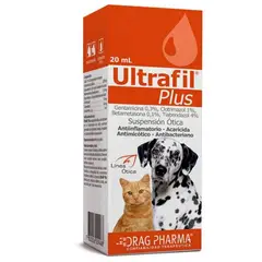 GENERICO - Ultrafil Plus Suspensión Ótica Triple Acción contra Otitis Bacterias Hongos y Ácaros