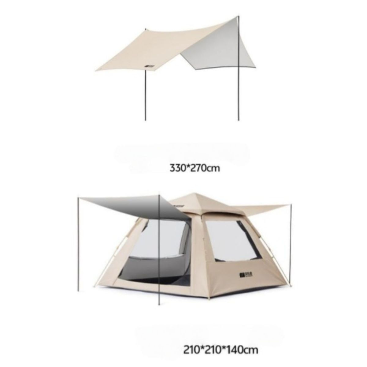 BABYLUNA - Carpa 3 Estaciones Modular para 6 Personas 3 EN 1 Incluye Toldo 8.5m2 Anti-UV