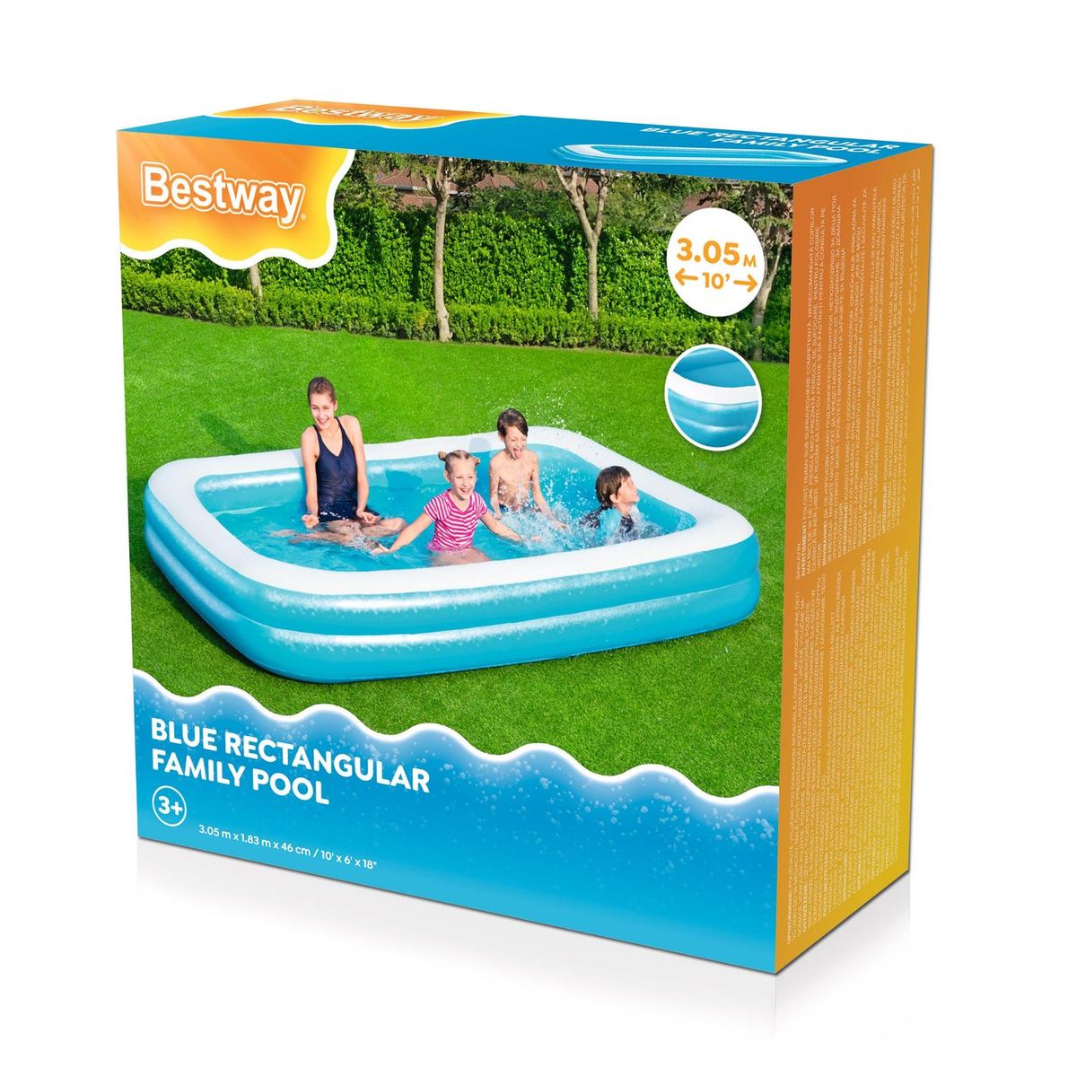 BESTWAY - Piscina Inflable Bestway Rectangular 3.05m x 1.83m x 46cm