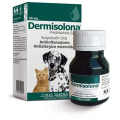 GENERICO - Dermisolona Suspensión Oral Prednisolona Antiinflamatorio y Antialérgico para Perros y Gatos