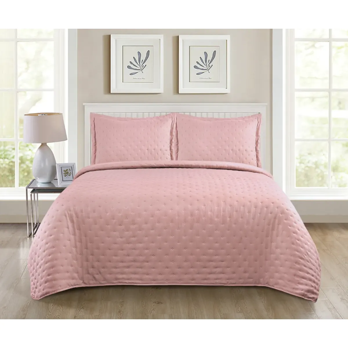 ILLUSIONS - Quilt Roma King Illusions Temporada Primevera -verano Rosa