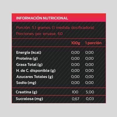 Imagen 2 del producto CREATINA MONOHIDRATADA Y MICRONIZADA 308GR SANDIA -
