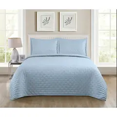 ILLUSIONS - Quilt Roma King Temporada Primevera -verano Celeste