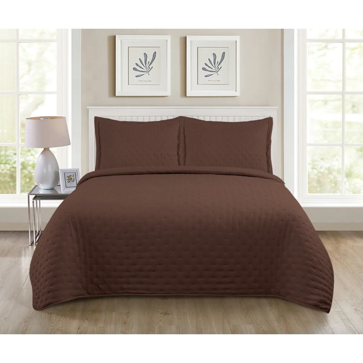 ILLUSIONS - Quilt Roma King Illusions Temporada Primevera -verano Café