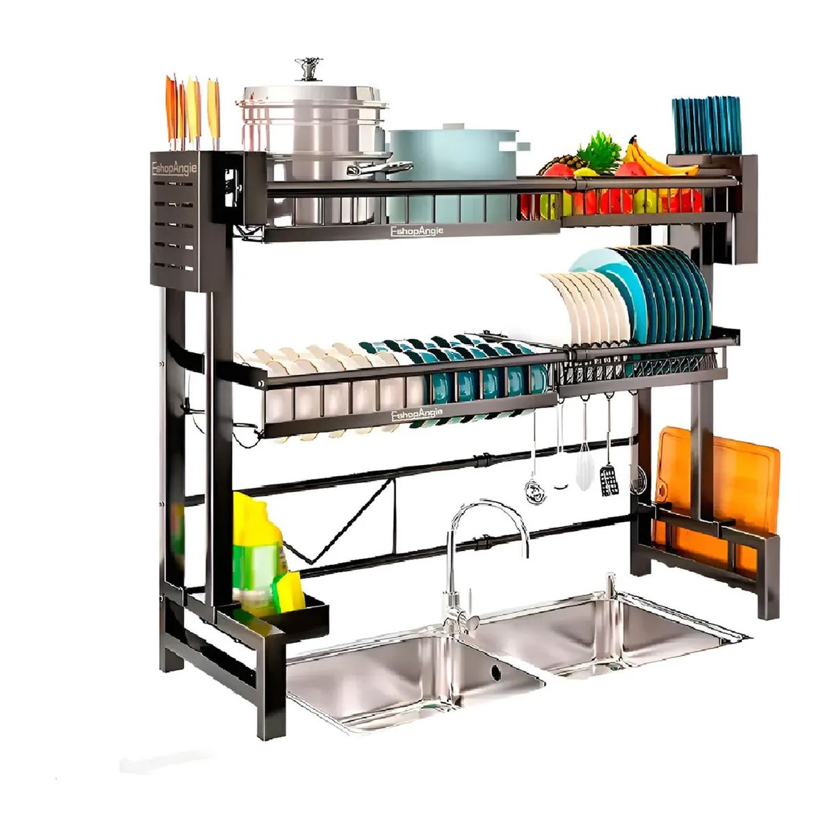 OFERTABKN - Escurridor Platos Trastes 2 Niveles Ajustable Para Fregadero