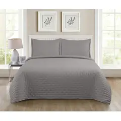 ILLUSIONS - Quilt Roma Single (apto 1 Pl Y 1.5 Pl) Gris