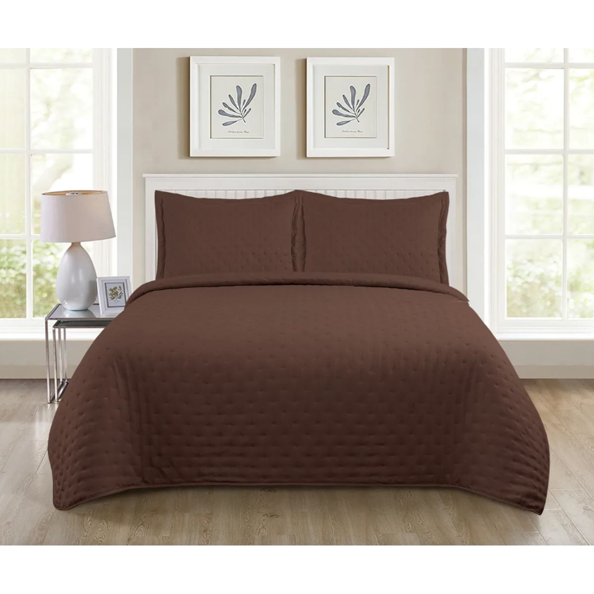 ILLUSIONS - Quilt Roma Illusions Single (apto 1 Pl Y 1.5 Pl) Café.
