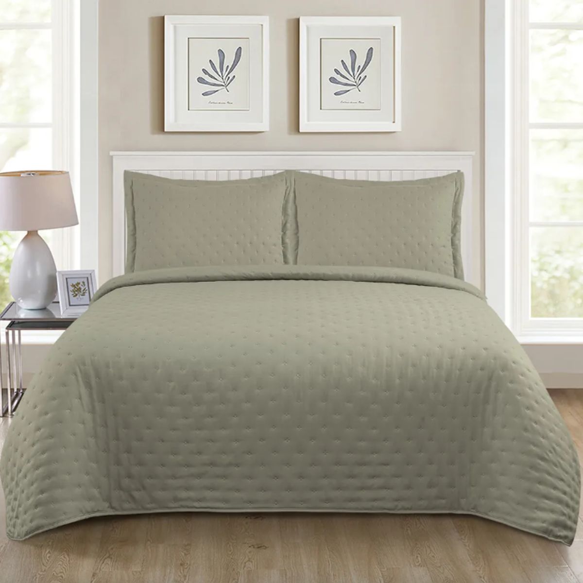 ILLUSIONS - Quilt Roma 2 Plazas Illusions Temporada Primevera -verano OLIVO