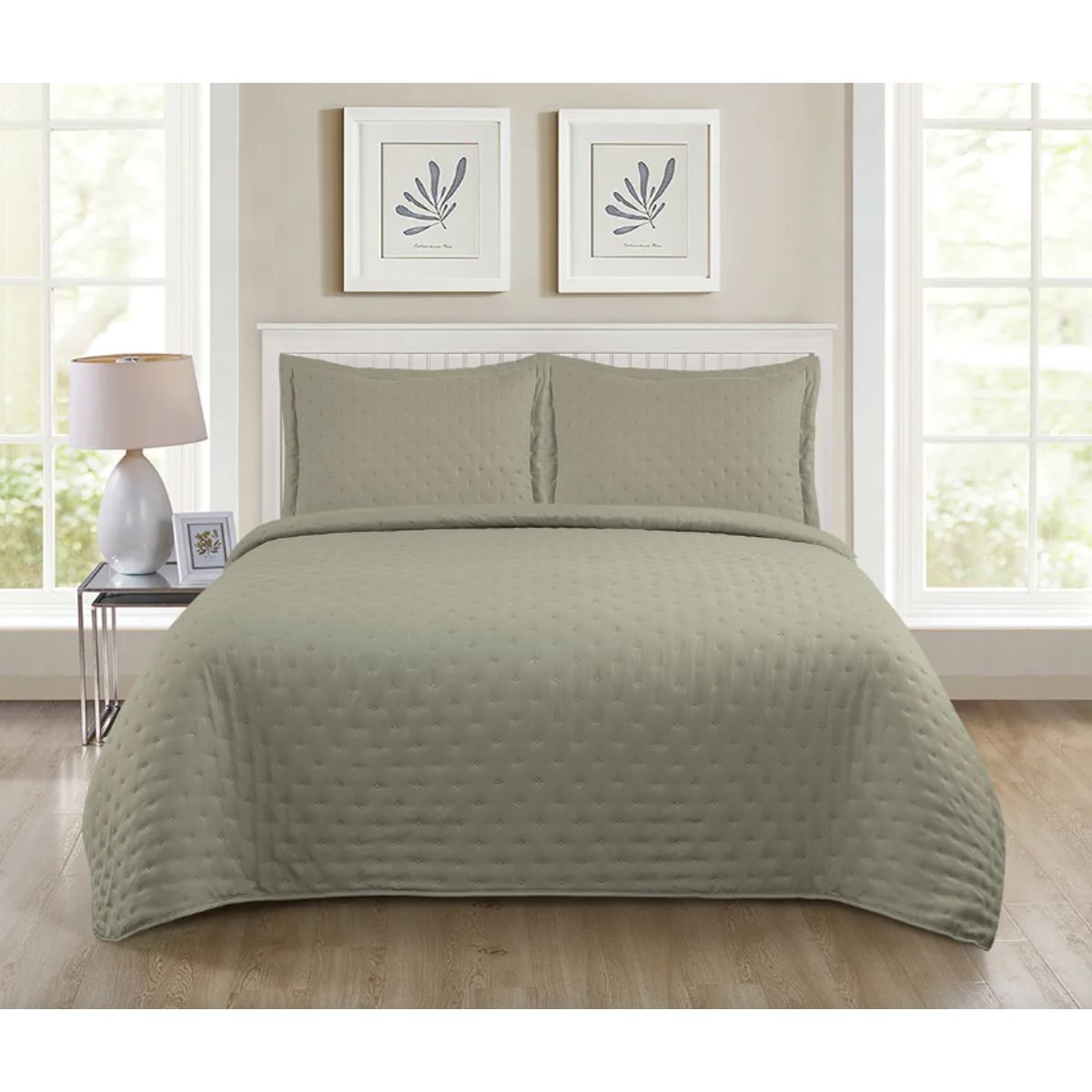 ILLUSIONS - Quilt Roma 2 Plazas Illusions Temporada Primevera -verano OLIVO