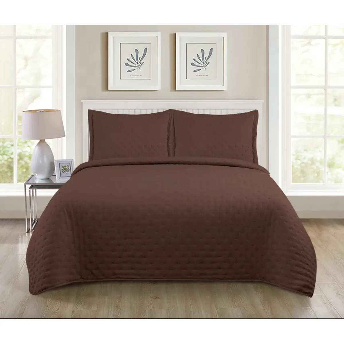 ILLUSIONS - Quilt Roma 2 Plazas Illusions Temporada Primevera -verano Café