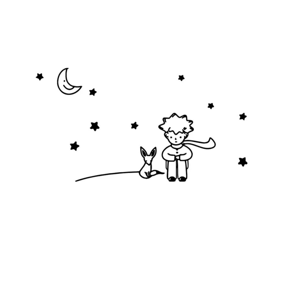 GENERICO - Sticker Decorativo de pared principito estrellas
