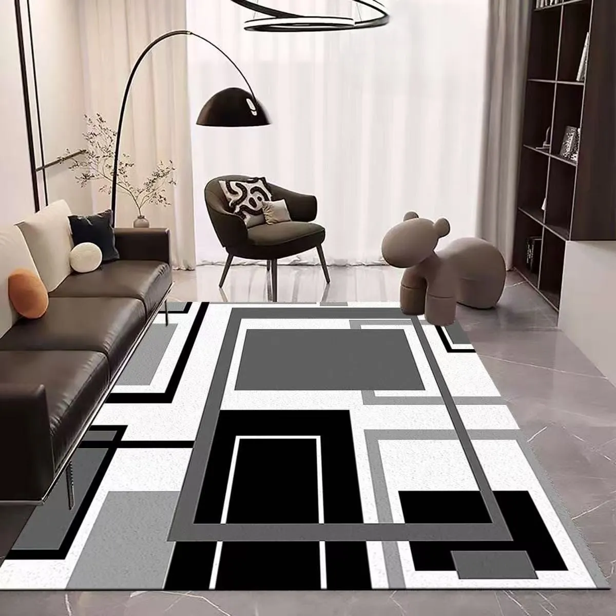 GENERICO - ALFOMBRA PARA LIVING ANTIDESLIZANTE CON DISEÑOS TRIDIMENCIONALES