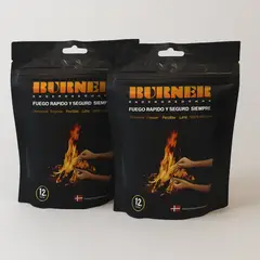BURNER - Encendedor de Fuego para Parrilla a Carbón. La Manera mas Rápida y Fácil de Encender tu Parrilla. Set de 2 us.