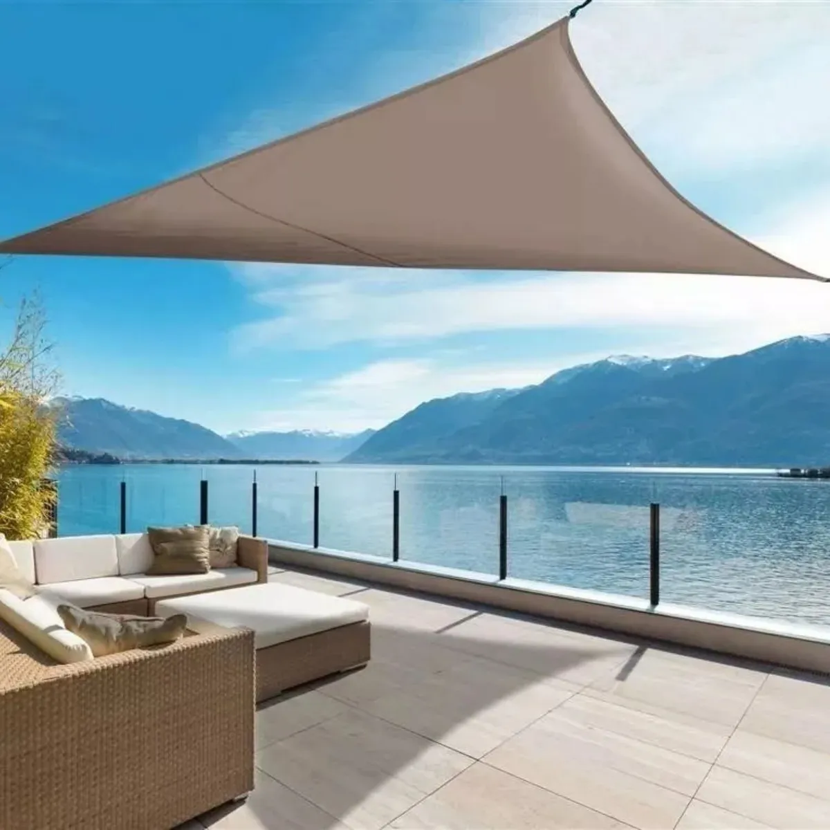 BABYLUNA - Toldo Vela Triangular 3x3x3m Sombra Garantizada con Tela Oxford 210D Anti-UV