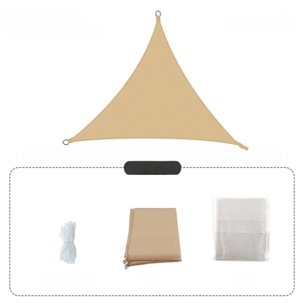 BABYLUNA - Toldo Vela Triangular 3x3x3m Sombra Garantizada con Tela Oxford 210D Anti-UV