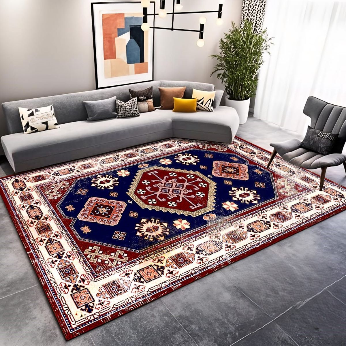 GENERICO - ALFOMBRA PARA LIVING ANTIDESLIZANTE CON DISEÑOS TRIDIMENCIONALES