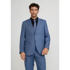 TRIAL - Chaqueta Hombre Formal Lino Mix&Color Azul