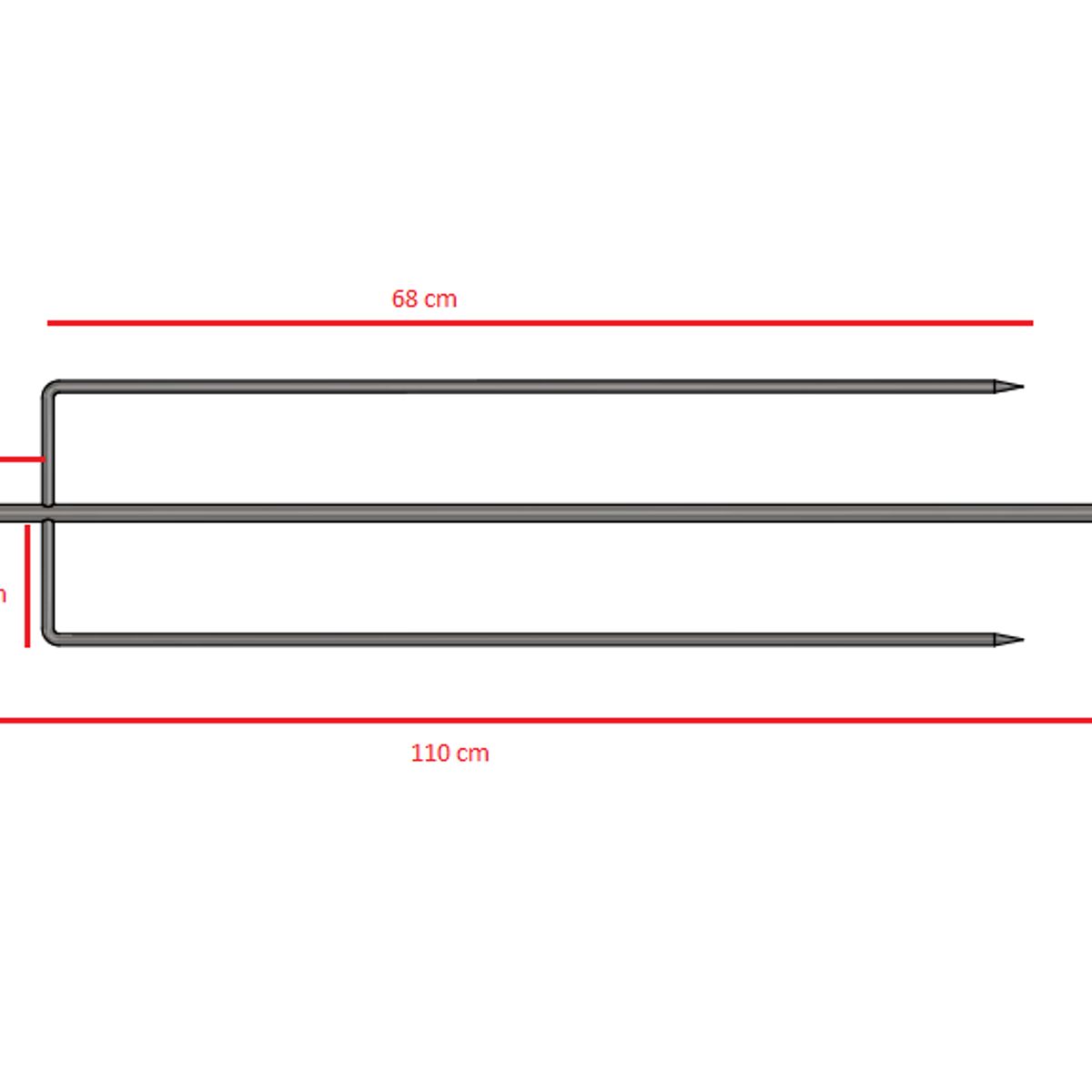 GENERICO - Motor spiedo 15 kg inoxidable + tridente + soportes