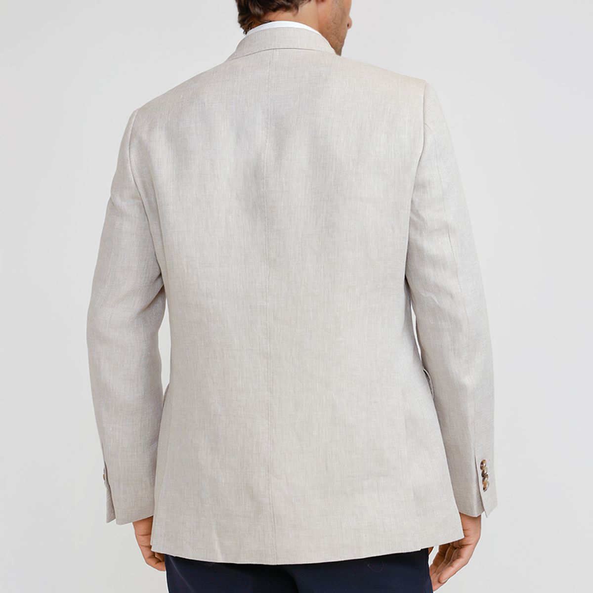 TRIAL - Chaqueta Hombre Formal Cruzada Lino Mix&Color Beige