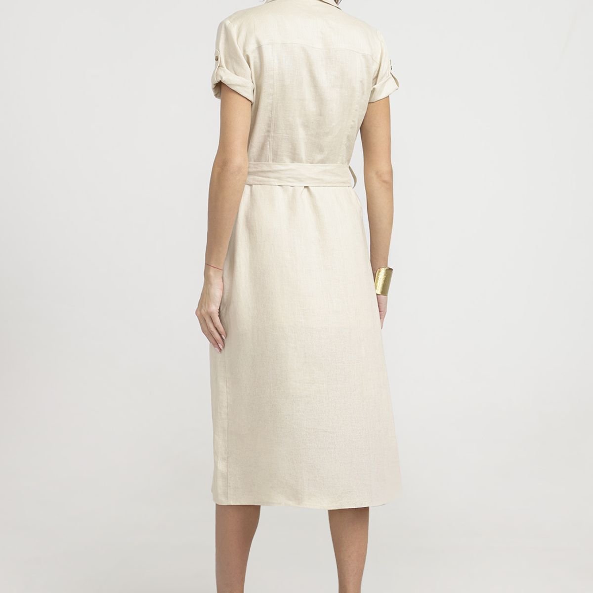 CANADIENNE - Vestido Mujer Sevilla Lino Beige