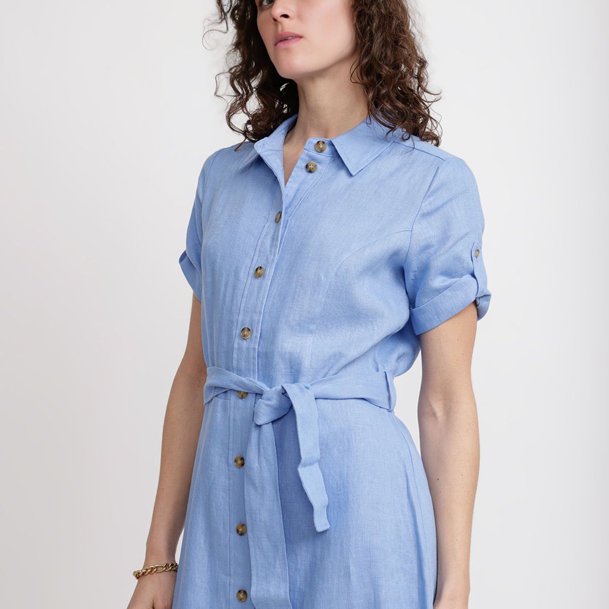 CANADIENNE - Vestido Mujer Sevilla Lino Beige