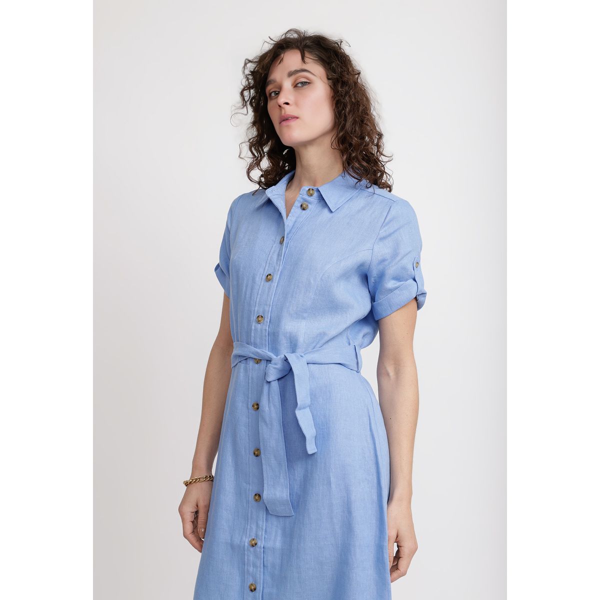 CANADIENNE - Vestido Mujer Sevilla Lino Beige
