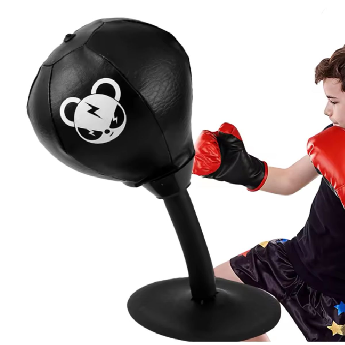 GENERICO - Saco De Boxeo Con Succión Para Escritorio Antiestres Negro Oso