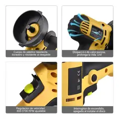 MUNDO MAGIA - Pulidora Eléctrica Para Autos 700w 220v Encerado Amarilo