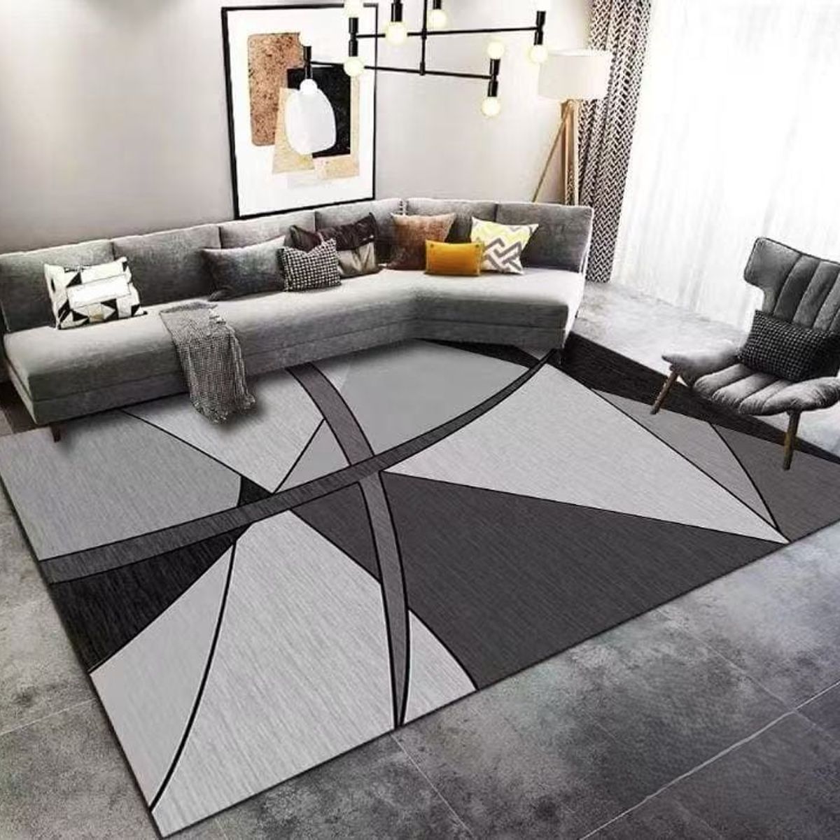 GENERICO - ALFOMBRA PARA LIVING ANTIDESLIZANTE CON DISEÑOS TRIDIMENCIONALES