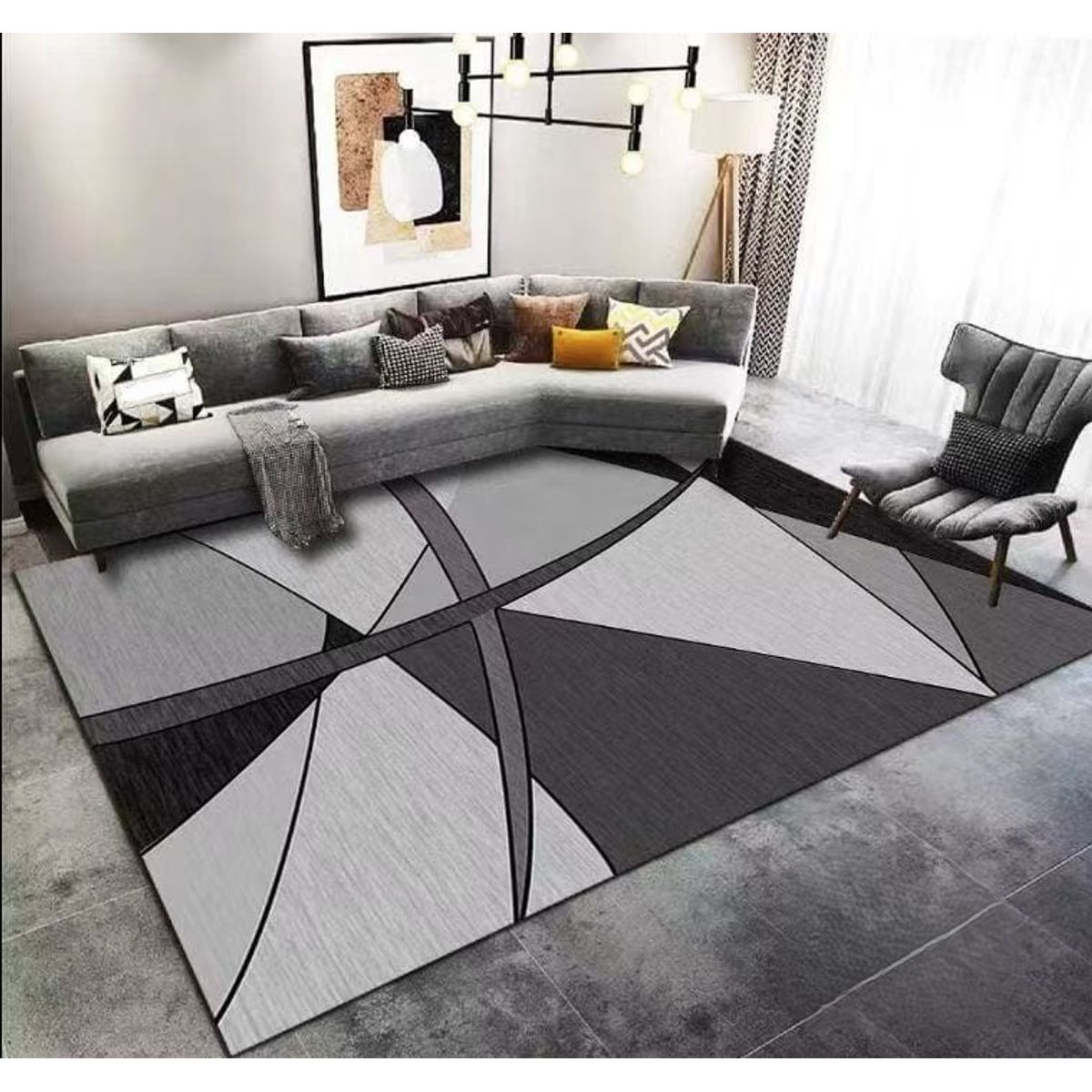 GENERICO - ALFOMBRA PARA LIVING ANTIDESLIZANTE CON DISEÑOS TRIDIMENCIONALES